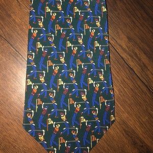 Golfer graphic Italian Silk Tie